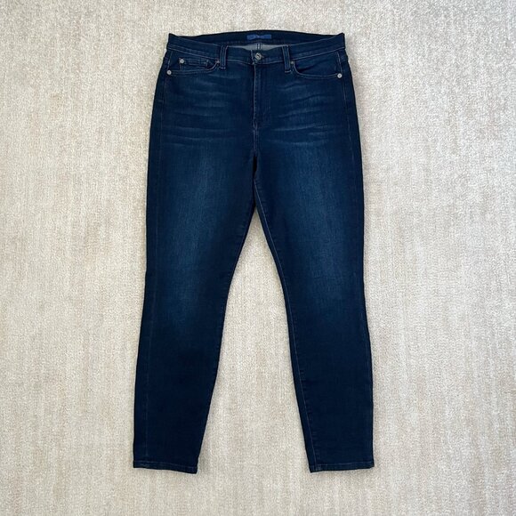 7 For All Mankind Gwenevere High Waist Ankle Blue Jeans 31 - Picture 1 of 10